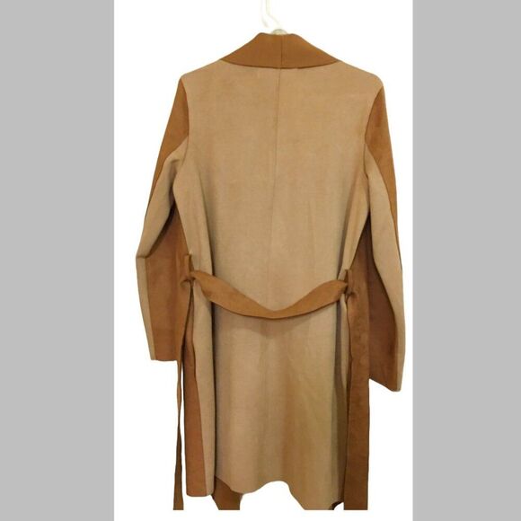 NWT ZARA Faux Suede Wrap Coat, Sz S - Picture 6 of 6